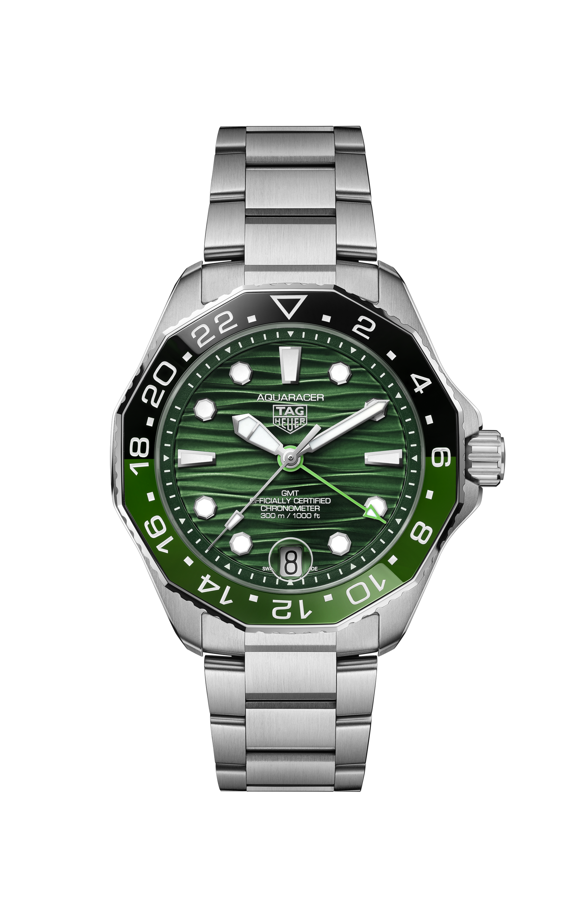 TAG Heuer Aquaracer Silver Steel Steel Green