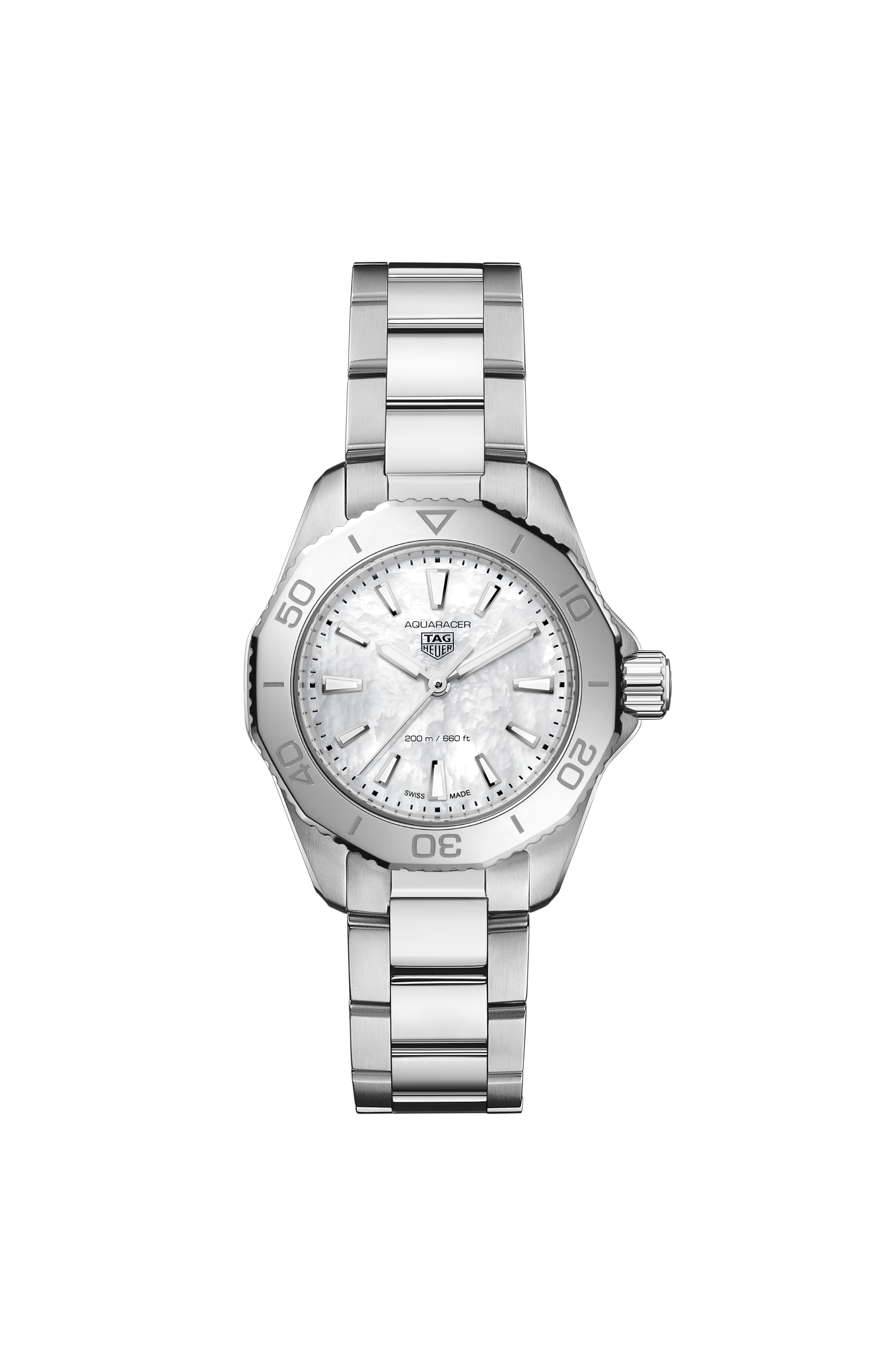 TAG Heuer Aquaracer（竞潜系列）  银色 精钢 精钢 白色
