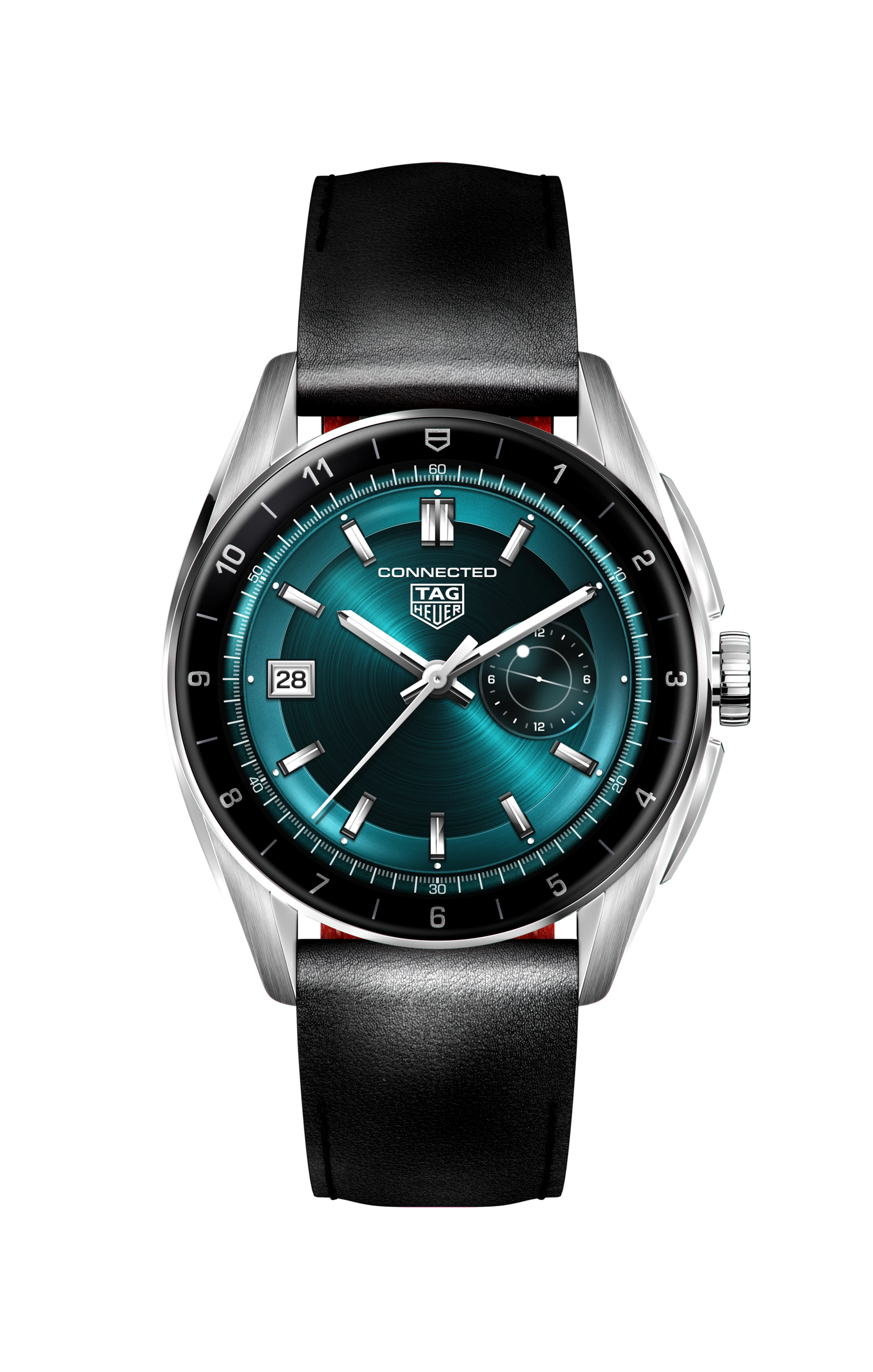 TAG Heuer Connected智能腕表 黑色 皮革 精钢