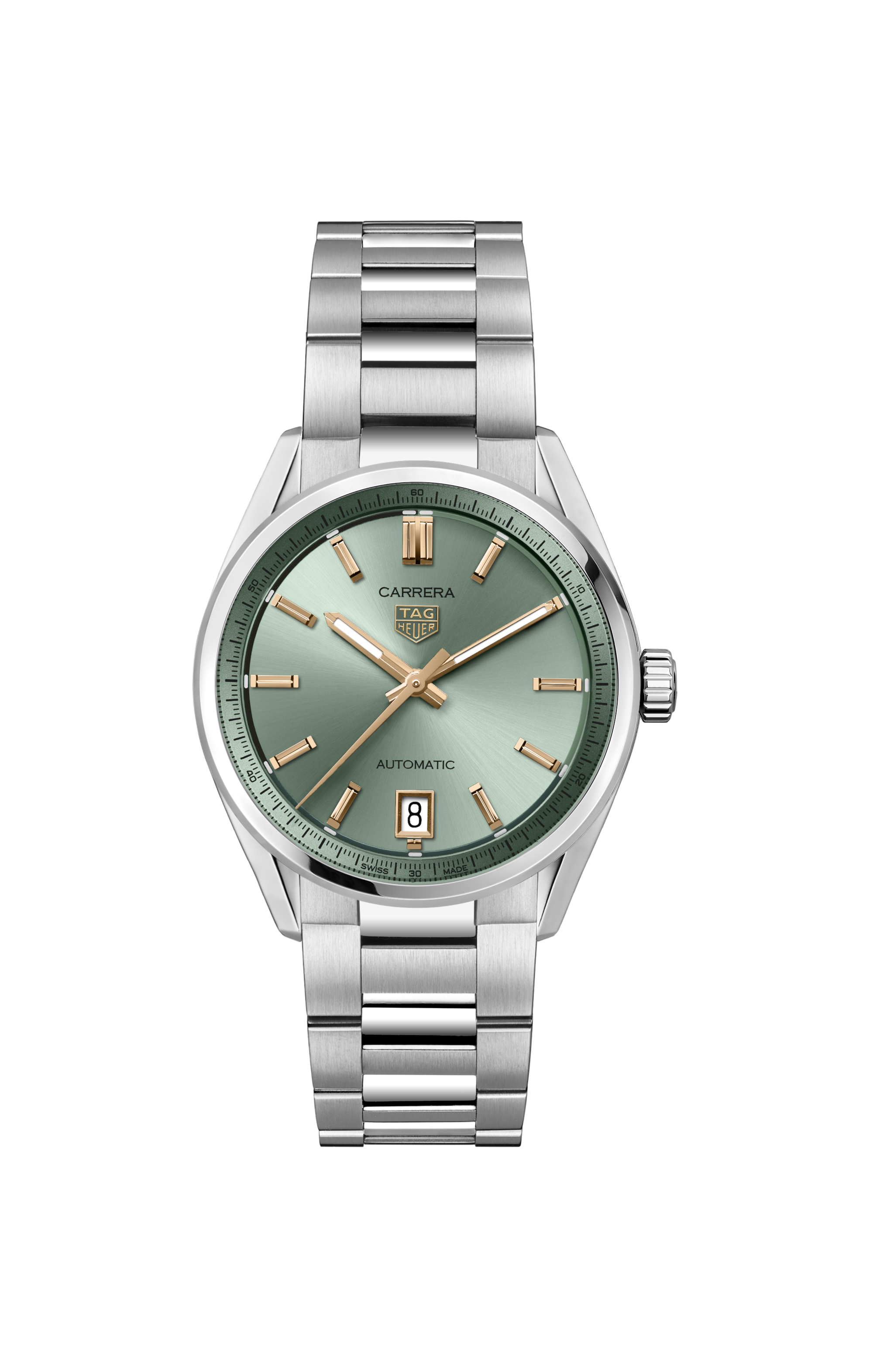 TAG Heuer Carrera（卡莱拉系列）  银色 精钢 精钢 绿色