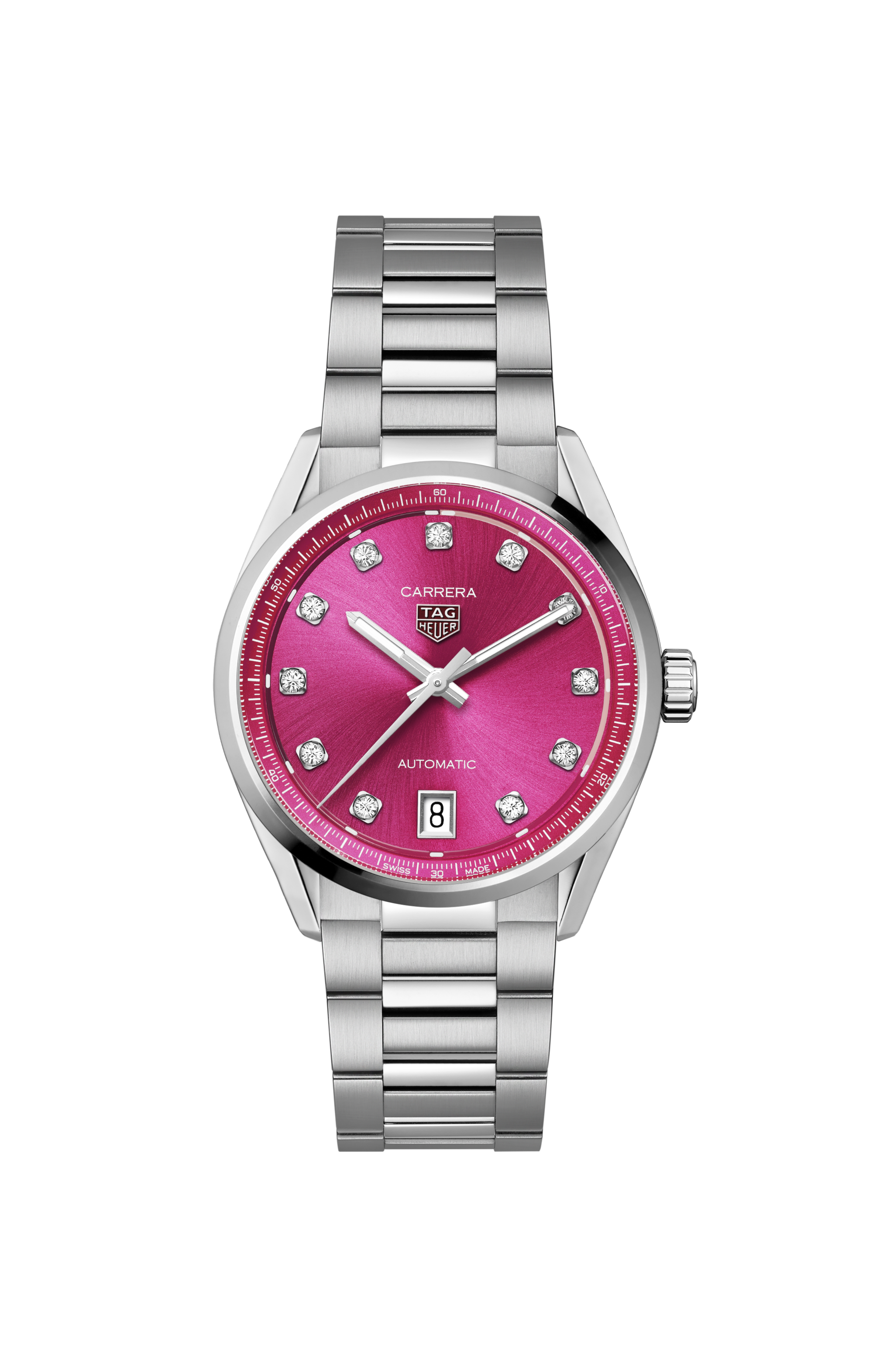 泰格豪雅卡莱拉系列 银色 精钢 精钢 Pink